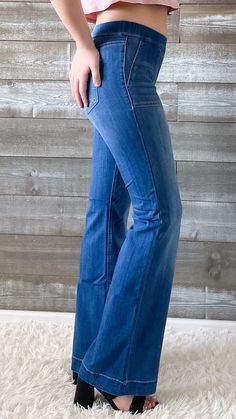 not seeing your size? check out our entire cello pull on collection!﻿ if you're a fan of the cello pull on jeans - and really who isn't! - then you need to snag this new take on the best seller! these have a longer inseam (approximately 33") so you will need heels if you usually get the petite pull ons! the same amazingly soft and stretchy denim. the same mid rise elastic waist and with the faux front surplus pockets and fly, they lay flat and reduce that bulk that you sometimes have with jeans. Medium Wash Flare Jeans With Pockets For Fall, Stretch Light Wash Flare Jeans With Pockets, Stretch Flare Jeans With Pockets In Light Wash, Graphic Tee Dress, Pull On Jeans, Boutique Homes, Judy Blue Jeans, Top Graphic Tees, Tee Dress