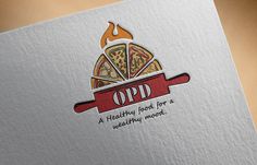 a logo for a healthy food company with pizza slices on top and the words opd above it