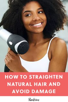 How to Straighten Natural Hair Without Damaging Your Curls #purewow #beauty #haircare #natural hair How To Straighten Natural Hair, Straighten Natural Hair, Blowout Hairstyles, Haircare Natural, Mixed Kids Hairstyles, Mane Hair, Natural Hair Regrowth, Straightening Natural Hair, Kid Hair