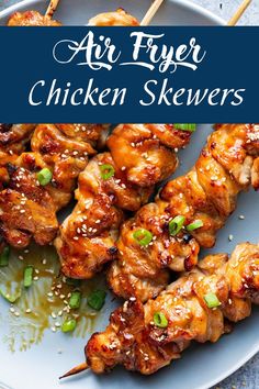 Chicken Skewers Diy Dinner Recipes, Air Fryer Teriyaki Chicken, Dinner Ideas For One, Healthy Chicken Dinner Ideas, Air Fryer Recipes Ribs, Dinner Ideas Air Fryer, Crockpot Chicken Thigh Recipes, Teriyaki Chicken Skewers, Recipes Crockpot Chicken