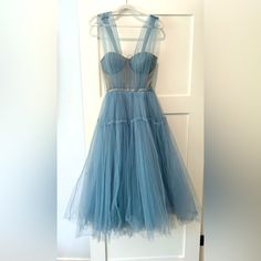 Worn Once And Cleaned! In Amazing Condition. Size Medium. The Measurements For Medium Is Attached. Midi Gown, Midi Gowns, Color Blue, Midi Dress, Size Medium, Womens Dresses, Women Shopping, Blue, Color