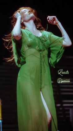 Florence The Machine Outfits, Florence And The Machine Outfit Ideas, Florence Welch Green Dress, Florence Welch Style Dresses, Florence Welch Fashion, Florence And The Machine Dress, Florence And The Machine Aesthetic Outfit, Florence And The Machine Outfits, Florence Given Style