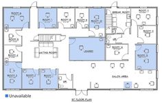 the floor plan for an office building