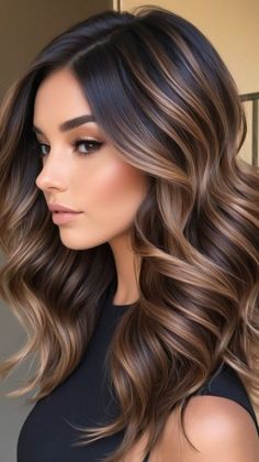 #HairStyles#HairInspiration#HairGoals#HairTrends#HairFashion#HairIdeas#HairTransformations#HairArt#HairLove#HairInspo#HairMagic#HairDesign#HairCare#HairJourney#HairMakeover#HairTips#HairColor#Hairstylist#HairCut#HairDo#HairBraids#airUpdo#CurlyHair#StraightHair#ShortHair#LongHair#NaturalHair#WeddingHair#BridalHair#HairFashion Brown Hair For Dark Skin, Balayage Brown Hair, Brown Hair Highlights, Dark Brown Balayage, Balayage Brown, Balayage Ideas, Highlights For Dark Brown Hair, Rambut Brunette, Brown Hair Looks