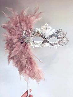 Black Red Masquerade Masks Large Feather Masquerade Ball Mask Venetian Mask Halloween Party Mask - Etsy Light Pink Masquerade Mask, Pink Masquerade Dress, Aurora Quince, Masquerade Mask With Stick, Ballroom Extravaganza, Red Mask Masquerade, Blue Masquerade Mask, Pink Masquerade Mask