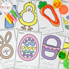 easter themed activities for children to do on the table