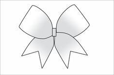 a large bow is shown on the side of a white background, with black outline