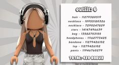 a paper doll with headphones on it's ears and an id card in the background