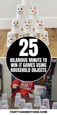 the 25 minutes to win it games using household objects are great for kids and adults alike