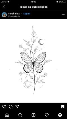 a black and white drawing of a butterfly