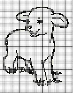 a cross stitch pattern with an image of a sheep