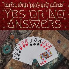 the tarot with playing cards yes or no answers card game is shown in red