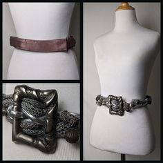 "Vintage 70s 80s Artisan Carolyn Tanner Silver Lurex Braided Rope Belt  This vintage artisan belt is a timeless piece from the 70s and 80s. The striking silver lurex braided rope is the perfect touch of elegance for any wardrobe. Hand-crafted with meticulous attention to detail, this belt is a luxurious statement piece. Vintage 70s 80s Artisan Carolyn Tanner Silver Lurex Braided Rope Belt details: Made of a braided beads and robe in a metallic silver and grays and adorned with a statement engrav Vintage Adjustable Belt For Party, Adjustable Vintage Party Belt, Rope Belt, Braided Belt, Braided Rope, Jewelry Inspo, Vintage 70s, Timeless Pieces, Metallic Silver