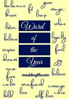 the words word of the year written in cursive writing