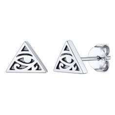 The Eye of Horus Earring is made of 925 sterling silver, which is a perfect choice for sensitive ears. This silver stud earrings can be a special gift for him as Birthday gift, Graduation gift, Christmas gift, Anniversary gift, Valentines' Day gift or other special day gifts.   SPU:  VE19305G  Collection:  Religious  Material：925 Sterling Silver  Size:  6.75mm*9.04mm  Weight: 1.3g/Pair  Clean it with a soft dry cloth.   Keep away from water and chemicals.   Avoid wearing it when swimming, bathin Symbolic Silver Sterling Silver Plug Earrings, Symbolic Silver Tarnish Resistant Earrings, Symbolic Silver Tarnish-resistant Earrings, Silver Plug Earrings As Gift, Symbolic Tarnish-resistant Silver Earrings, White Gold Sterling Silver Plug Earrings As Gift, Sterling Silver White Gold Plug Earrings For Gift, Symbolic Nickel-free Plug Earrings As Gift, Symbolic Nickel-free Plug Earrings For Gifts