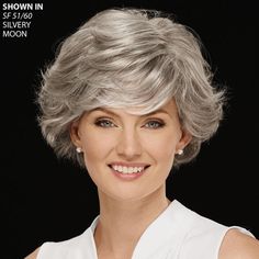 Stylish hand-tied crop wig Piecey Bangs, Feathery Layers, Dimensional Layers, Blonde Silver, Sweeping Bangs, Natural Wigs, Nape Of Neck, Shades Of Blonde, Wigs Online