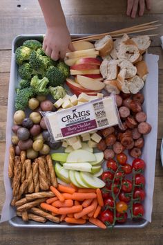 a tray filled with lots of different types of food