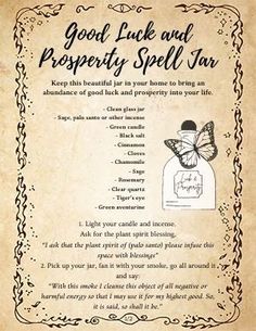 Prosperity Spell Jar, Prosperity Spell, Wiccan Magic, Luck Spells, Magic Spell Book