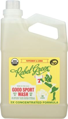 a gallon of green good sport wash on a white background with the words, 3x concentrate