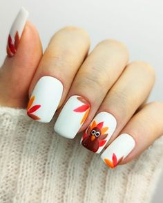 25 Must-See Thanksgiving Nails 2024 Ideas You Need to Try Right Now Turkey Nail Art, Nails Thanksgiving, Turkey Nails, Thanksgiving Nail Designs, Thanksgiving Nail Art, Thanksgiving Nail, Cute Turkey, Festive Nail Art, Plaid Nails