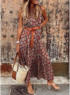 Basic Mandarin, Line Dresses, Bohemian Summer, A Line Dresses, Maxi Shirt Dress, Sleeves Clothing, Maxi Robes, Weave Style, Polka Dot Dress