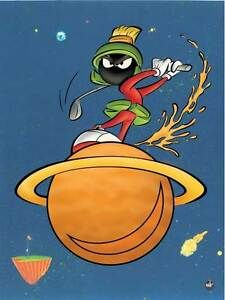 marvin the martian on top of an orange object