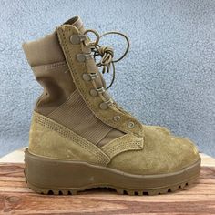 Hot Weather Army Combat Boots Coyote #798 Men’s Size 5 R Vibram Sole Wolverine 1000 Mile Boots, Vans Boots, 1000 Mile Boots, Army Combat Boots, Ll Bean Boots, Ariat Cowboy Boots, Logger Boots, Leather Sneakers Men, Leather Work Boots