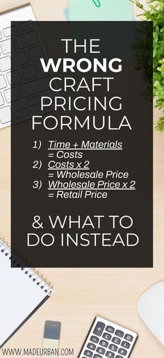 the wrong crafting pricing formula