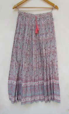 ITEM DESCRIPTION women's regular printed cotton summer women long skirts - casual wear bohemian maxi skirts Fabric : 100% cotton voile soft crinkled fabric Length: - 38 inch long Waist   :-28.00 inch full (14 inch half) 28 inch relaxed can stretch up to 50 inch Size: free size (fit to all)                                           PRODUCT NAME: - Long Women Maxi skirts  Ladies Vintage Long skirts Company Return Policy:  Please write for more information to my email directly CHOOSE "ASK SELLER QUESTION" Payment policy:- we accepts payment through PayPal Shipping policy:- The cargo will be shipped to you as per dispatch date at time of order. For any kind of delay, we will communicate through email to you. If any custom duties will be charged at your port, it will be paid by buyer. Contact u Cotton Ankle-length Maxi Skirt For Summer, Traditional Summer Flowy Maxi Skirt, Floral Print Maxi Skirt For Festivals, Beach Cotton Maxi Skirt, Traditional Boho Print Skirt For Summer, Cotton Maxi Skirt For Beach, Traditional Cotton Maxi Skirt For Beach, Vacation Cotton Printed Skirt, Printed Cotton Skirt For Vacation