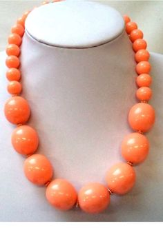 Light peachy Tangerine Orange Graduated Large Plastic Beads from Hong Kong  Most likely 1950's in excellent condition  STUNNING VINTAGE ESTATE SIGNED HONG KONG ORANGE BEADED 18" NECKLACE Will gift nicely 🎀 www.mysoulrepair.com Glamour Jewelry, 1960s Jewelry, Necklace Orange, Orange Necklace, Mid Century Jewelry, Tangerine Orange, Plastic Beads, Jewelry Necklace, Cute Jewelry