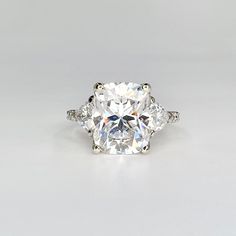 three stone diamond ring setting on white background