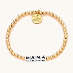 Little Words Project Solid Gold Filled Mama Bracelet Word Bracelets, Little Words Project, Mama Bracelet, Mothers Day Gift Ideas, Gold Beaded Bracelet, Word Bracelet, Acrylic Letters, To Be Kind, Gold Bead Bracelets