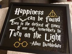 a framed harry potter quote on the wall