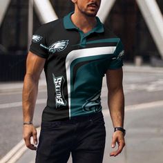 Philadelphia Eagles Polo T shirt 030 Easy 30 day return policy Fitted Casual Polo Shirt For Sports Events, Printed Short Sleeve T-shirt For Sports Events, Black Casual Polo Shirt For Sports Season, Casual Polo Shirt With Crew Neck For Sports Events, Sporty Green Polo Shirt With Graphic Print, Casual Crew Neck Polo Shirt For Sports Events, Casual Sports Shirt With Print, Casual Short Sleeve Shirt For Sports Events, Casual Printed Sports Shirt