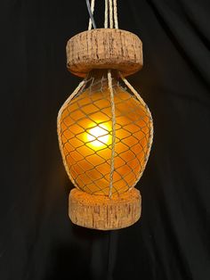 a light that is hanging from a rope