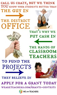 a poster with words and pictures about the different things that people can do to teach them