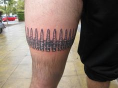 bullet belt tattoo - Google Search Oilfield Tattoos For Men, Terminator Leg Tattoo, Motocross Tattoo For Men, Bullet Hole Tattoo, Usmc Tattoo, Armband Tattoo