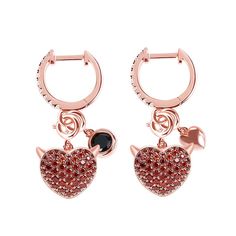 I found this beautiful item - Devil with Kind Heart Earrings from Jeulia.com, they offer premium quality jewelry at affordable price. Like it? Gnoce Jewelry, Golden Earrings, Jewelry Tags, Heart Dangle Earrings, Popular Fashion, Heart Drop Earrings, Vermeil Jewelry, Girls Earrings, Online Earrings