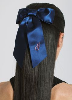 Personalize our April Satin Bow Barrette with your own initial. Handmade in our Brooklyn studio, this bow features a glossy satin ribbon and a French barrette closure, making it easy to wear a multitude of ways, in any type of hair. This bow is a timeless addition to your hair collection. Dimensions: 6 x 9 inches Bow Barrette, Julia Berolzheimer, French Barrette, Hair Collection, Satin Bow, Fine Jewelry Gift, Something Blue, Bow Headband, Satin Ribbon