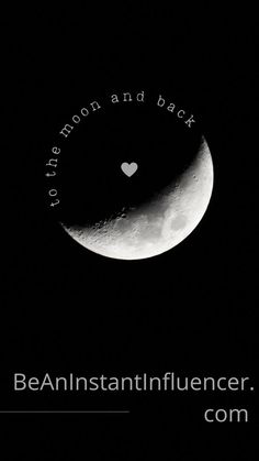 the moon and back is shown in black and white with an inscription above it that reads,