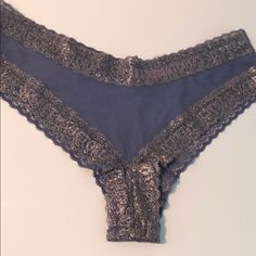 Vs Cheeky Gold Metallic & Wedgewood Blue Panty Nwot These Are So Beautiful And Rich Looking! Wedgewood Blue Soft 95% Cotton & 5 % Elastine For Comfort. So Comfort And Sexy Together! Brand New Never Worn Fitted Blue Bottoms With Lace Trim, Blue Lace Trim Bottoms For Loungewear, Blue Lounge Bottoms With Lace Trim, Victoria's Secret Blue Sleepwear For Night, Victoria's Secret Stretch Bottoms With Lace Trim, Luxury Blue Party Intimates, Victoria's Secret Blue Sleepwear With Lace Trim, Victoria's Secret Blue Cotton Bottoms, Partially Lined Blue Victoria's Secret Bra