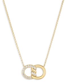 Roberto Coin 18K Yellow Gold Cialoma Diamond Intertwined Circle Pendant Necklace, 16-18 Modern Twist Yellow Gold Necklace, Roberto Coin Jewelry, Minimal Jewellery, Circle Jewelry, Roberto Coin, Circle Pendant Necklace, Minimal Jewelry, Jewelry Inspo, Circle Pendant