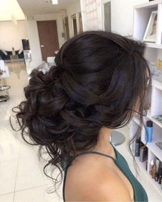 Loose Curls Updo, Loose Wedding Hair, Evening Hairstyles, Messy Updo, Quince Hairstyles, Hair Done, Wedding Hair Inspiration, Updo Hairstyles