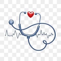 a stethoscope with a heart on it and heartbeats in the background