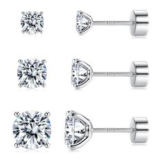 PRICES MAY VARY. 【Flatback CZ Stud Earrings Set】2mm/3mm/4mm and 3mm/4mm/5mm CZ Stud Earrings Set Available. Silver & Gold Two Colors to Choose. Classic Small CZ Stud Earrings Suit for Multiple Ear Piercings. It Can be Used as Ear Lobe Earrings, Tragus Piercing, Helix Piercing, Cartialge Piercing Earrings. 【Hypoallergenic Material & Size】These Flat Back Stud Earrings are Made of 925 Sterling Silver and with White Gold Plated，Nickel-Free, Lead-Free, Hypoallergenic Flat Back Earrings For Sensitive Cartilage Stud Earrings, Lobe Earrings, Cartilage Earrings Stud, Multiple Ear Piercings, Piercing Earrings, Cartilage Stud, Earrings Hypoallergenic, Tragus Piercing, Flat Back Earrings