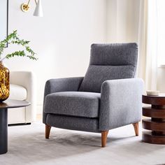 a living room scene with focus on the chair