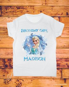 White Themed T-shirt With Heat Transfer Vinyl, Elsa Birthday Shirt, Shirt Design For Girls, Elsa Birthday, Elsa Shirt, Frozen Elsa, Shirt Png, Youtube Tutorials, Star Work