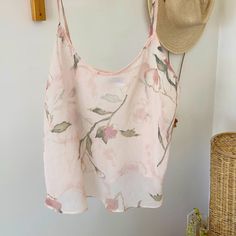 Lovely Sheer Pink Rose Bud Sleep Cami. Brand New. Pink Spring Camisole For Day Out, Spring Pink Camisole For Day Out, Feminine Beach Camisole With Floral Print, Pink Summer Vacation Camisole, Chic Rose Print Tops For Summer, Rose Print Tops For Summer, Chic Summer Tops With Rose Print, Feminine Pink Camisole For Vacation, Pink Camisole For Vacation And Spring Season