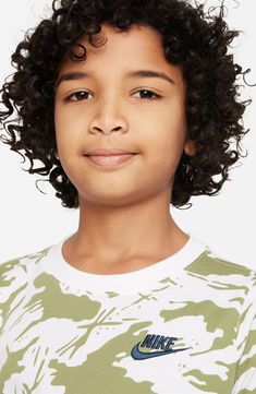 A splashy camo print can't hide the coolness of a T-shirt made for kids who like to be seen in the comfort of soft, breathable cotton. 100% cotton Machine wash, dry flat Imported