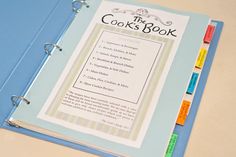 a recipe book with the words cook's book on it